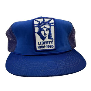 Vintage Mesh Trucker Hat Statue Of Liberty Embroidered Patch Snapback